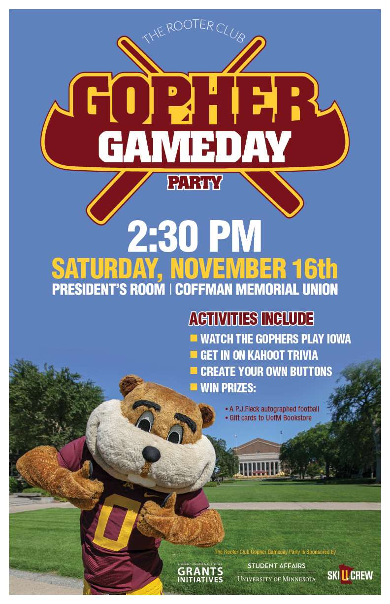 rooter club gopher gameday poster